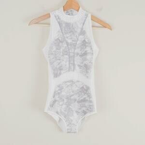 Lululemon Beach Break Paddle Suit Marble Alpine White Swimsuit Womens Sz 0 - 2